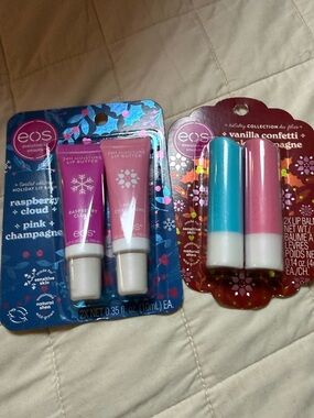 eos  Lip Bundle : Raspberry cloud, 2 pink champagne, vanilla confetti